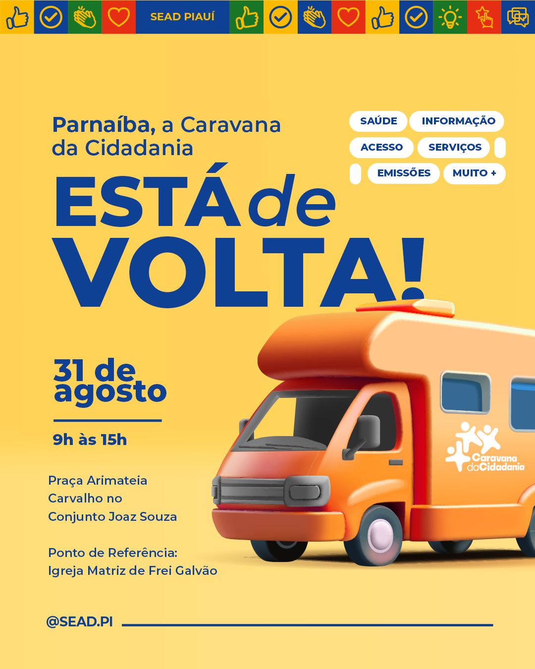 Caravana da Cidadania volta a Parnaíba e leva diversos serviços à população neste sábado (31)