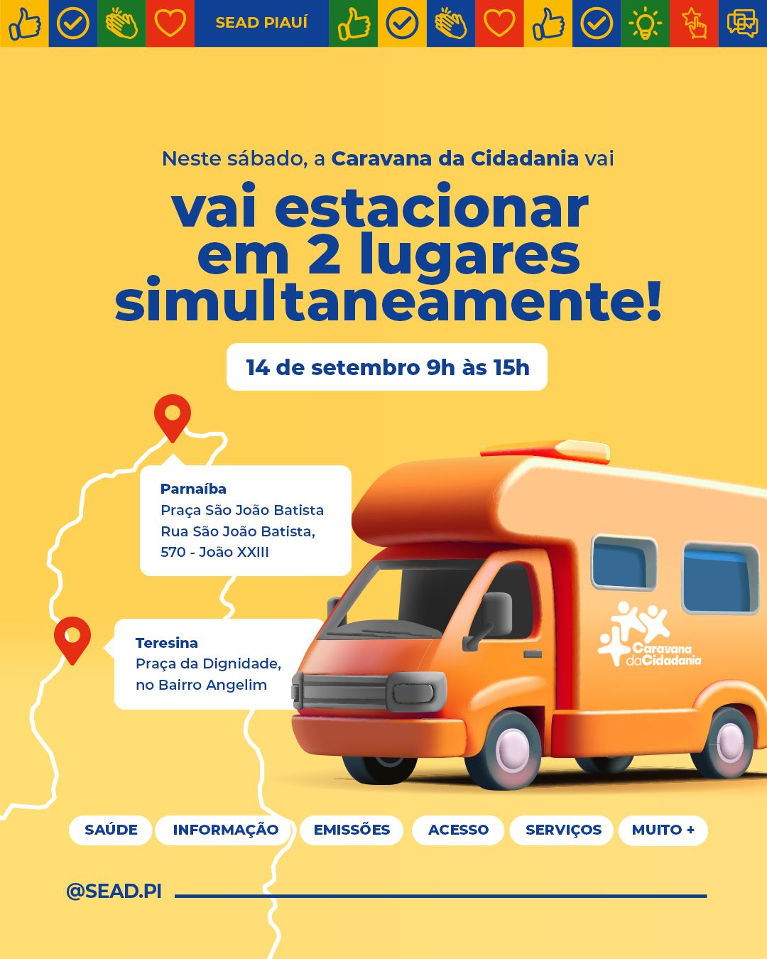Quarta edição da Caravana da Cidadania será realizada em Parnaíba e Teresina neste sábado (14)