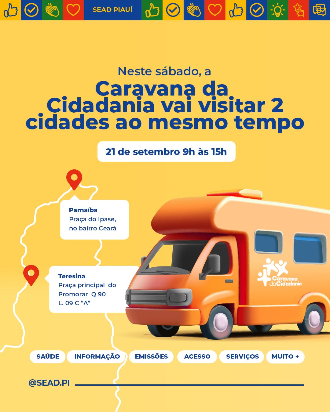 Teresina e Parnaíba recebem 5ª edição da Caravana da Cidadania neste sábado (21)