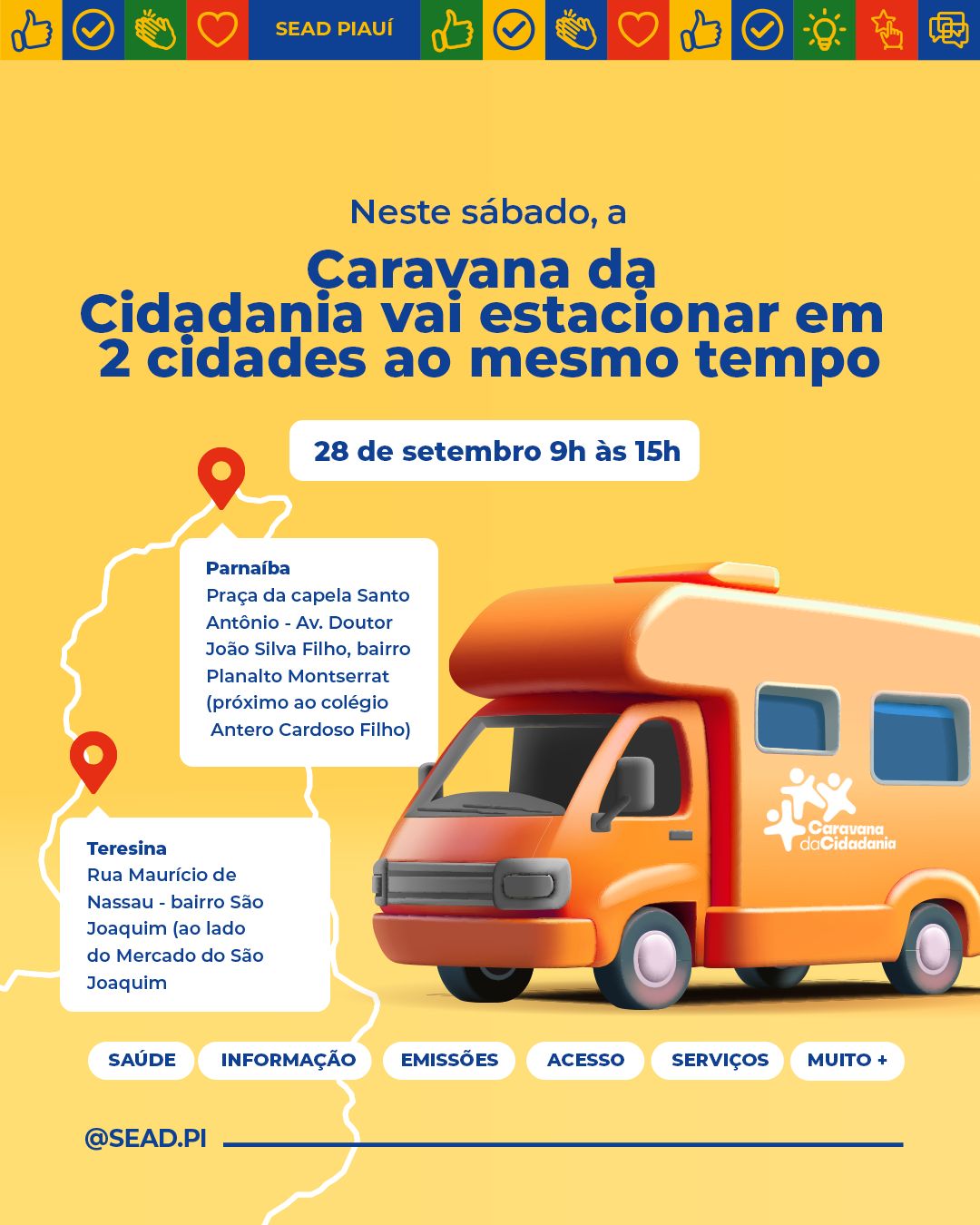 Governo oferece diversos serviços em mais uma edição da Caravana da Cidadania em Teresina e Parnaíba neste sábado (28)