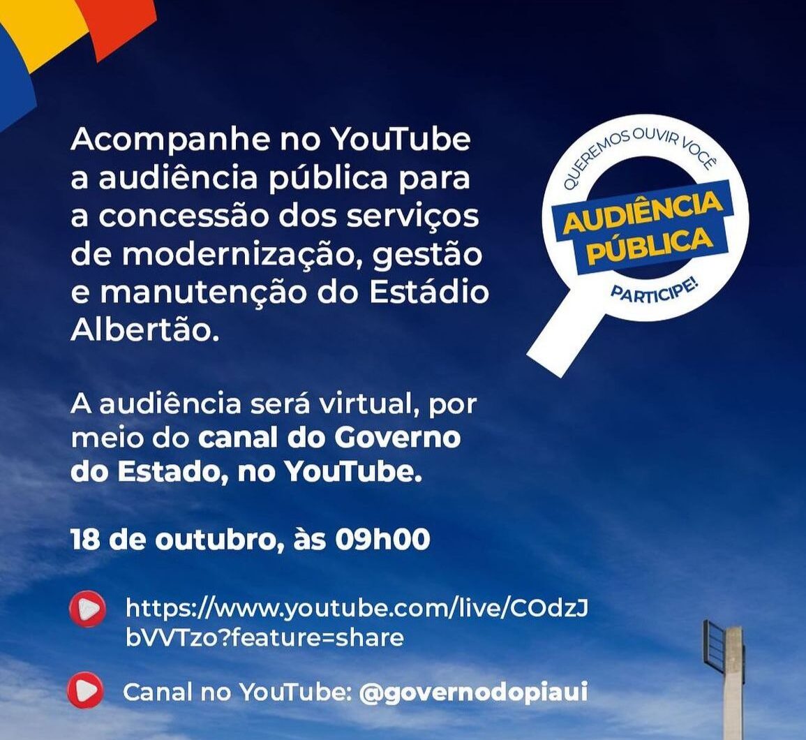 Audiência pública para concessão do estádio Albertão será nesta sexta (18)